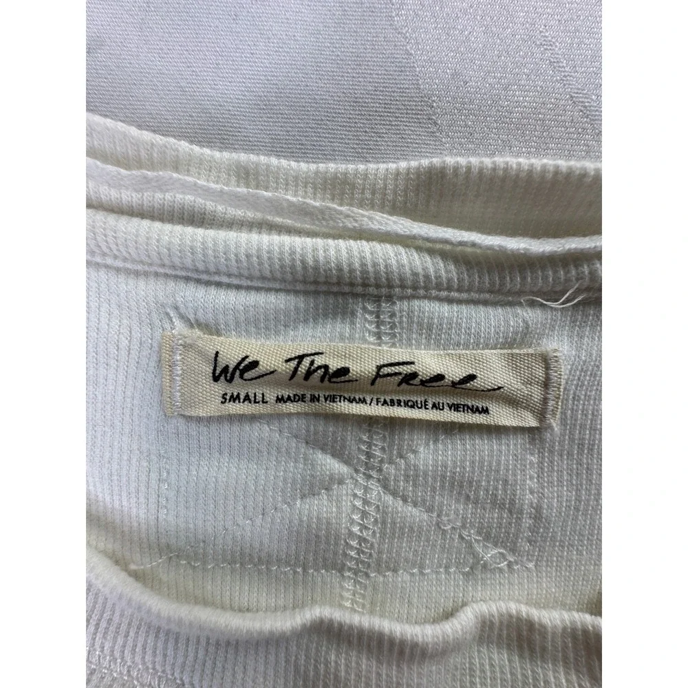 Free People We The Free Ribbed Stuck On You Ivory Top Cuff Small Y2K Skater goth
